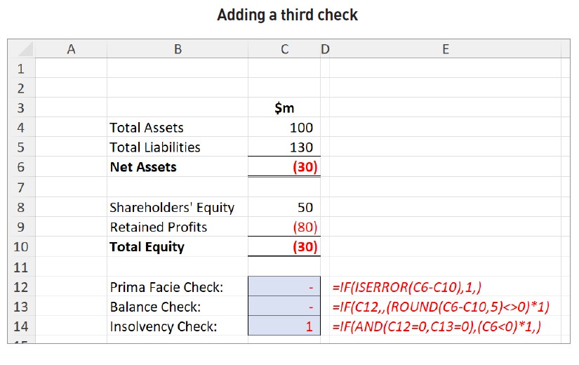 Screenshot of adding a third check
