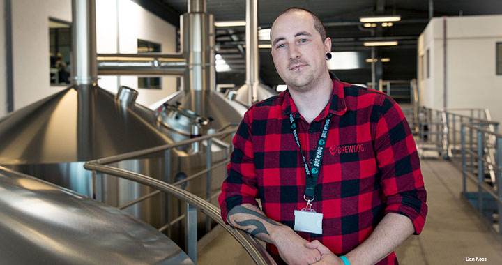 Ben Press, ACMA, CGMA, BrewDog’s retail finance manager, says “everybody wanted to chip in and help” when employees learned of the changeover to producing hand sanitiser.