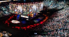 Fans pack an arena at the 2019 League of Legends World Championship finals in Paris. Online viewers for the event reached tens of millions. The world’s largest esports competitions can offer more than $30 million in prize money.