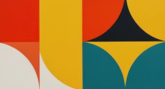 Red, yellow, green, black geometric pattern.