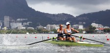 Helen Glover, left, and Heather Stanning of Great Britain