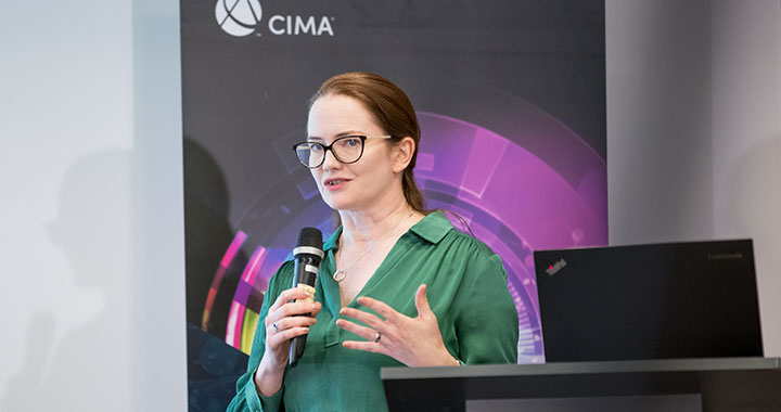 Rebecca McCaffry, FCMA, CGMA, speaks at Money Talks events in Warsaw and Krakow in Poland.