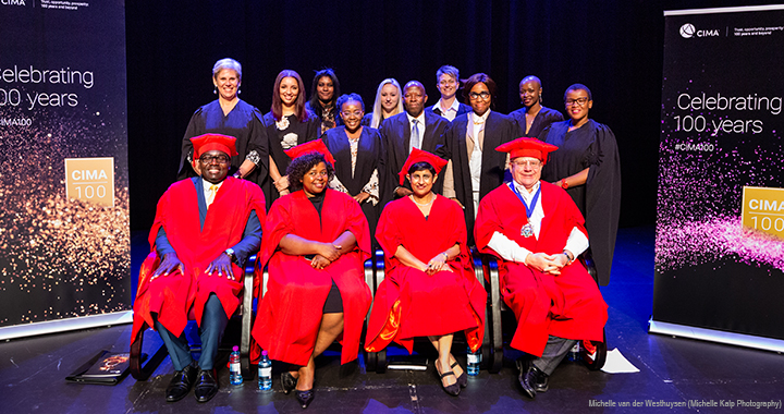The CIMA delegation and Cert. BA students at the Gauteng graduation ceremony in Pretoria, South Africa, in March 2019.