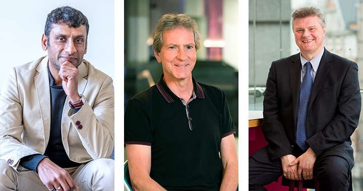 Left to right: Amrish Shah, FCMA, CGMA; Ian Pettifor, FCMA, CGMA; and Gordon Grant, FCMA, CGMA